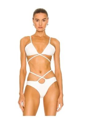 CHRISTOPHER ESBER Strappy White Women's Bikini TOP